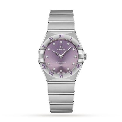 Omega Constellation Co-Axial 28mm Ladies Watch Purple O13110286060002